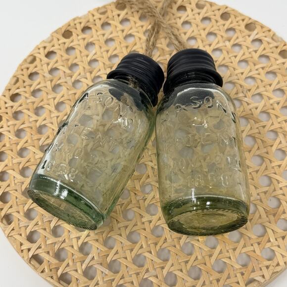 Mason Jar Christmas Tree Ornament ~ Set Of 2 Cute! Gift - Picture 2 of 4